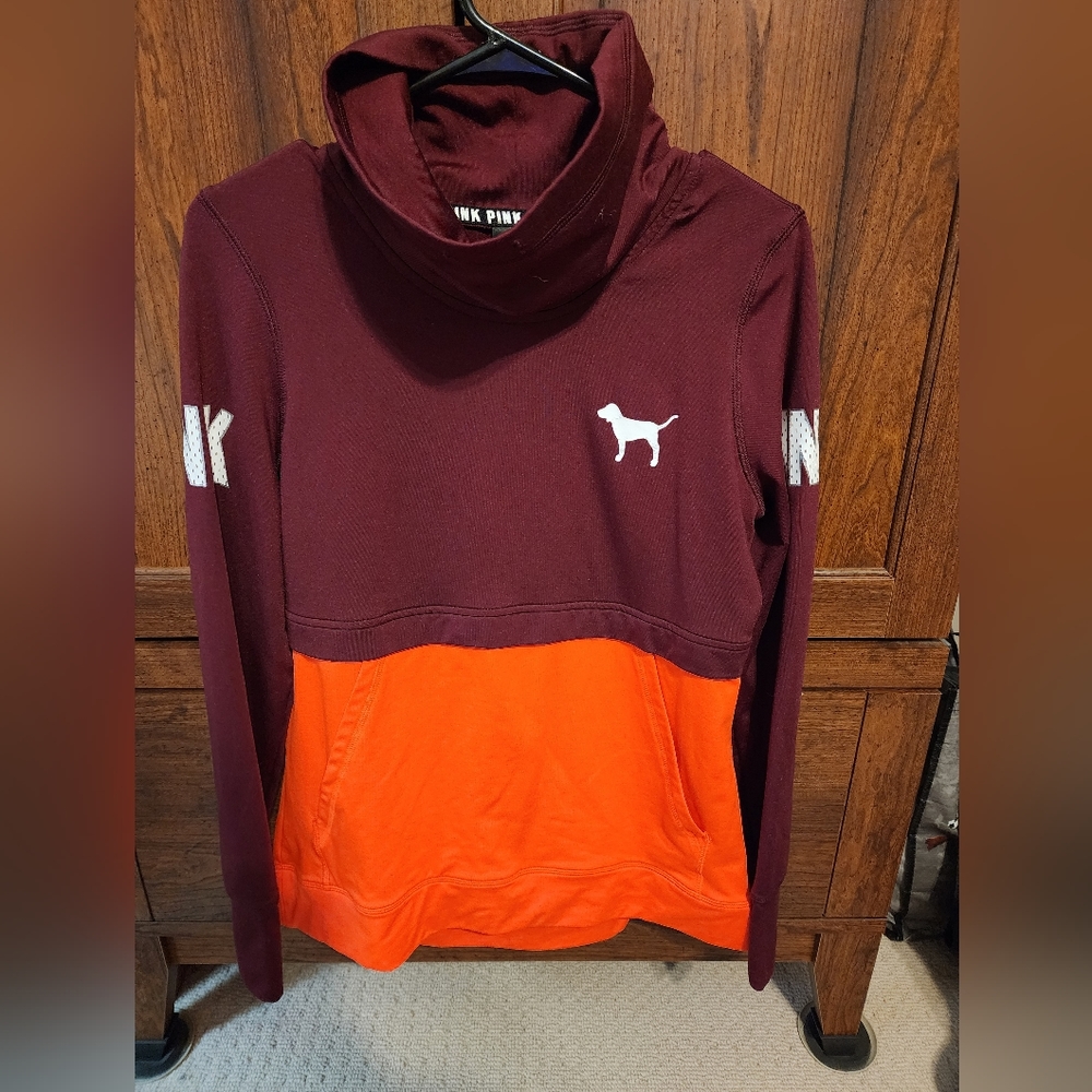 PINK athletic color block cowl neck